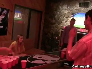 Beer pong turns into fun sex clip